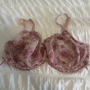 Freya Pink Lace & Floral T-Shirt Bra Size 36H